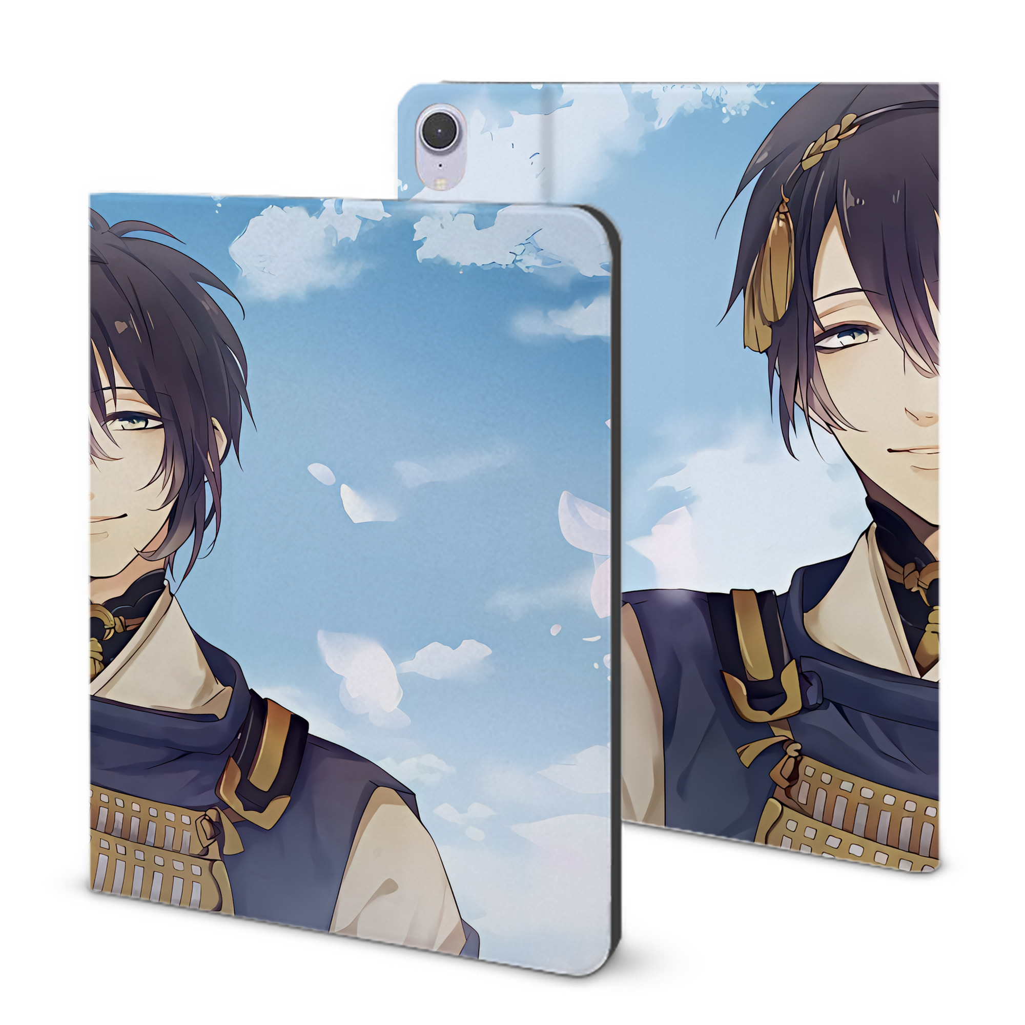 （画像用） 刀剣乱舞 Touken Ranbu IPad ケース ブック型 PUレザー TPU 耐衝撃 軽量 薄型 ペン収納なし 全面保護 IPad 各モデル対応